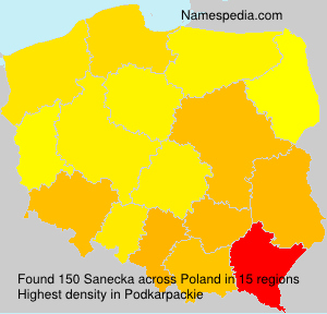 Surname Sanecka in Poland Surname Sanecka in Poland