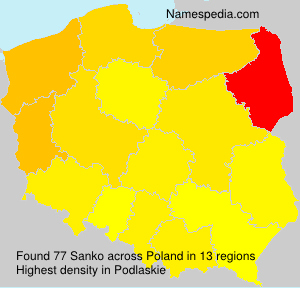 Surname Sanko in Poland Surname Sanko in Poland
