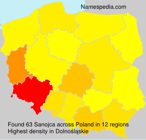 Surname Sanojca in Poland Surname Sanojca in Poland