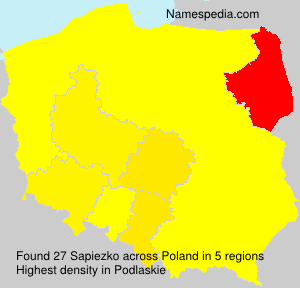 Surname Sapiezko in Poland Surname Sapiezko in Poland