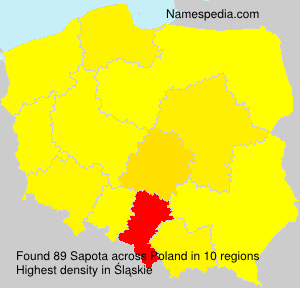 Surname Sapota in Poland Surname Sapota in Poland