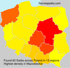 Surname Sarba in Poland Surname Sarba in Poland