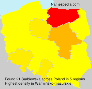 Surname Sarbiewska in Poland