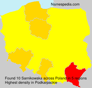 Surname Sarnikowska in Poland Surname Sarnikowska in Poland