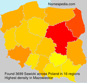 Surname Sawicki in Poland Surname Sawicki in Poland