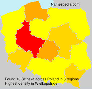 Surname Scinska in Poland Surname Scinska in Poland