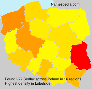 Surname Sedlak in Poland Surname Sedlak in Poland