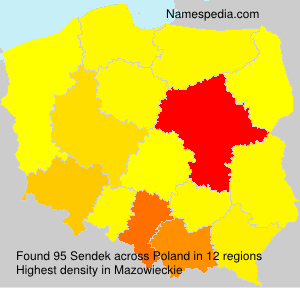 Surname Sendek in Poland Surname Sendek in Poland