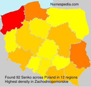 Surname Senko in Poland Surname Senko in Poland