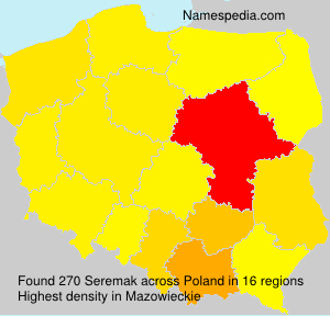 Surname Seremak in Poland Surname Seremak in Poland