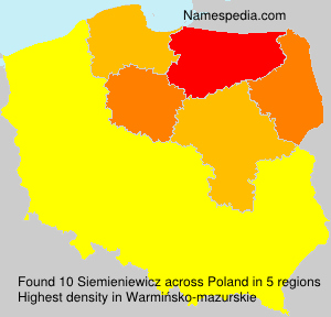 Surname Siemieniewicz in Poland Surname Siemieniewicz in Poland