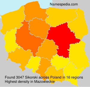 Surname Sikorski in Poland Surname Sikorski in Poland