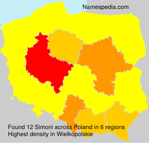 Surname Simoni in Poland Surname Simoni in Poland