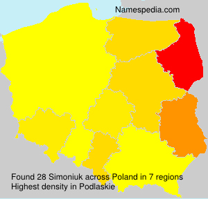 Surname Simoniuk in Poland Surname Simoniuk in Poland