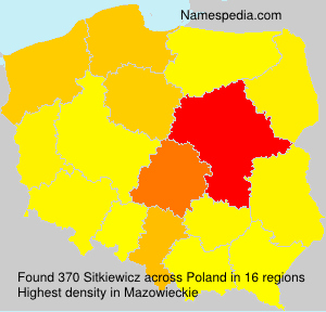 Surname Sitkiewicz in Poland Surname Sitkiewicz in Poland