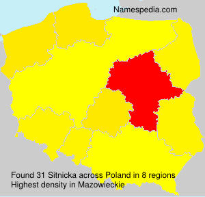Surname Sitnicka in Poland Surname Sitnicka in Poland