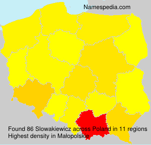Surname Slowakiewicz in Poland Surname Slowakiewicz in Poland