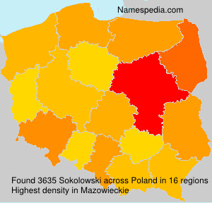 Surname Sokolowski in Poland Surname Sokolowski in Poland