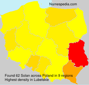 Surname Solan in Poland Surname Solan in Poland