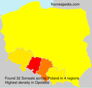 Surname Sonsala in Poland Surname Sonsala in Poland