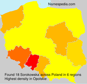 Surname Sorokowska in Poland Surname Sorokowska in Poland