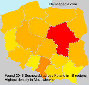 Surname Sosnowski in Poland