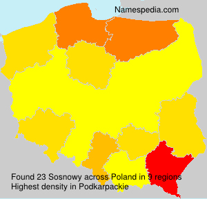 Surname Sosnowy in Poland Surname Sosnowy in Poland