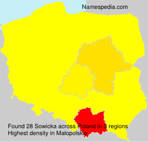Surname Sowicka in Poland Surname Sowicka in Poland