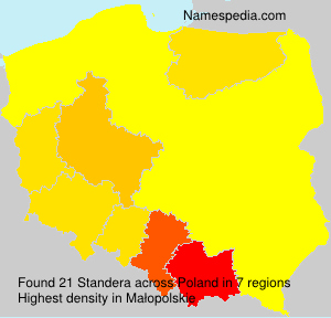 Surname Standera in Poland Surname Standera in Poland
