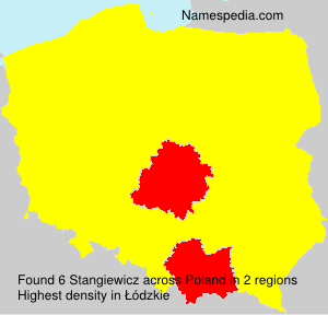 Surname Stangiewicz in Poland Surname Stangiewicz in Poland