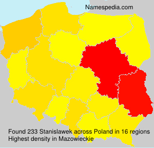 Surname Stanislawek in Poland Surname Stanislawek in Poland