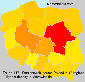 Surname Staniszewski in Poland Surname Staniszewski in Poland