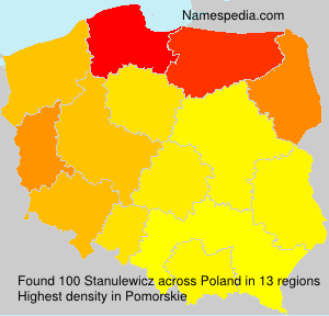 Surname Stanulewicz in Poland Surname Stanulewicz in Poland