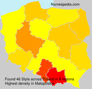 Surname Styla in Poland Surname Styla in Poland
