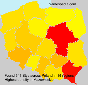 Surname Stys in Poland Surname Stys in Poland