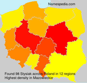 Surname Stysiak in Poland Surname Stysiak in Poland