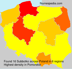 Surname Subbotko in Poland Surname Subbotko in Poland
