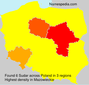 Surname Sudar in Poland Surname Sudar in Poland