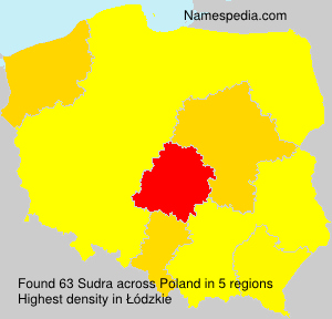 Surname Sudra in Poland Surname Sudra in Poland