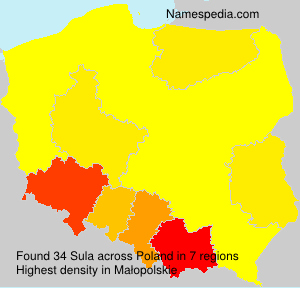 Surname Sula in Poland Surname Sula in Poland