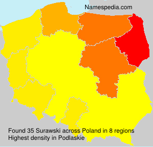 Surname Surawski in Poland Surname Surawski in Poland