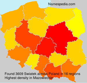 Surname Swiatek in Poland