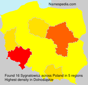 Surname Sygnatowicz in Poland Surname Sygnatowicz in Poland