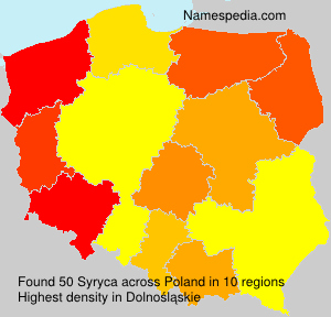 Surname Syryca in Poland Surname Syryca in Poland