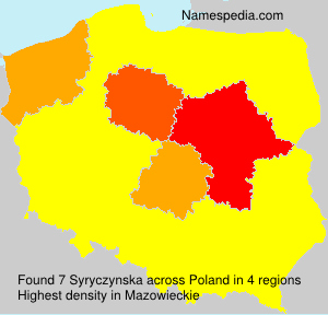Surname Syryczynska in Poland Surname Syryczynska in Poland