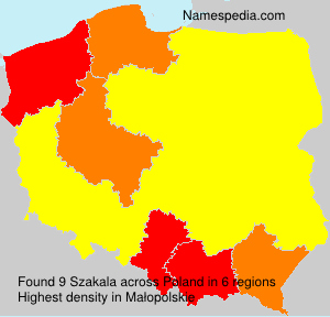 Surname Szakala in Poland Surname Szakala in Poland