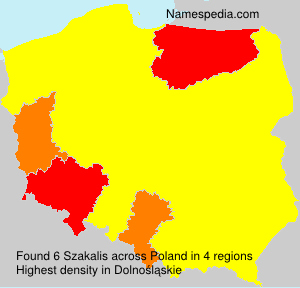 Surname Szakalis in Poland Surname Szakalis in Poland