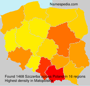 Surname Szczerba in Poland Surname Szczerba in Poland