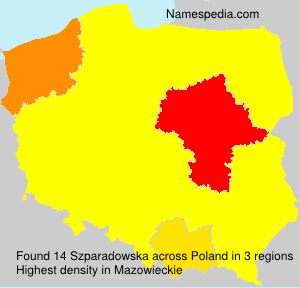 Surname Szparadowska in Poland Surname Szparadowska in Poland