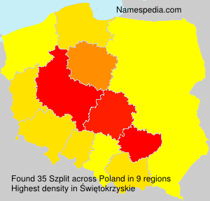 Surname Szplit in Poland Surname Szplit in Poland